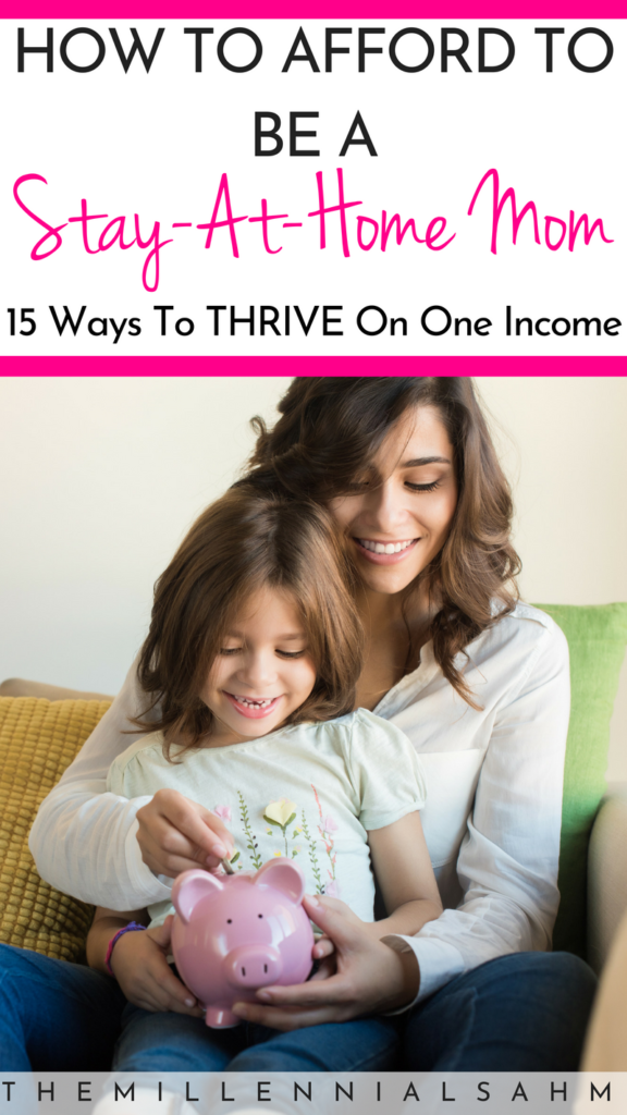If you're a stay-at-home mom or trying to find ways to successfully live on one income, check out these insanely easy ways to save money and thrive on one income. #howtosurviveononeincome #frugal #moneysavingtips #budgetingtips #livingononeincome