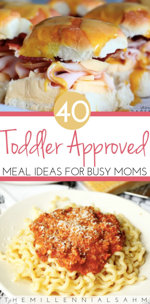 As a busy mom, mealtime can be stressful - especially if you have toddlers. Thankfully it doesn't have to be! Here are over 40 toddler meal ideas for busy moms that toddlers will love!