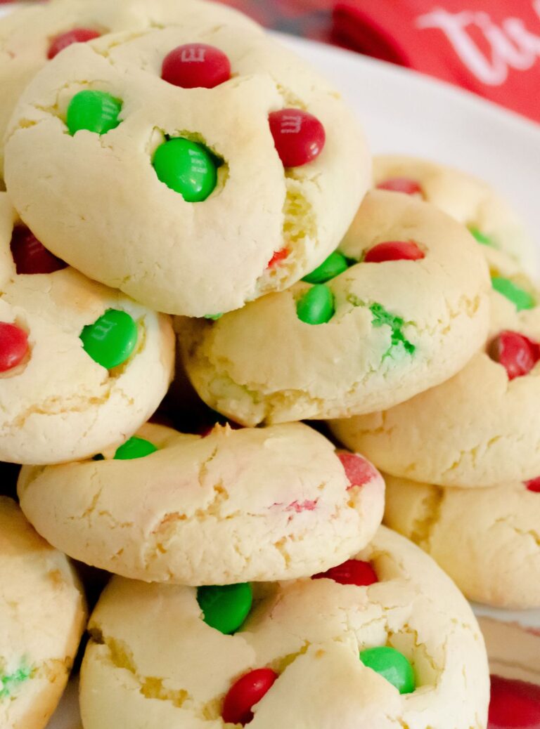 M&M Cake Mix Christmas Cookies