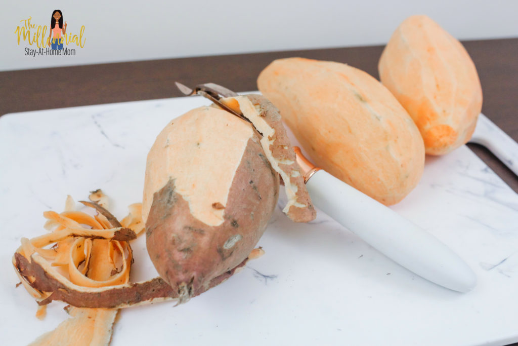 These Cinnamon Honey Glazed AIr Fryer Sweet Potato Bites are a super quick, easy side that goes with any meal! Toddlers love them too!
