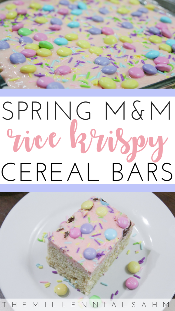 Spring has sprung and what better way to celebrate the arrival of Spring than with these delicious Spring M&M Rice Krispy Cereal Bars.