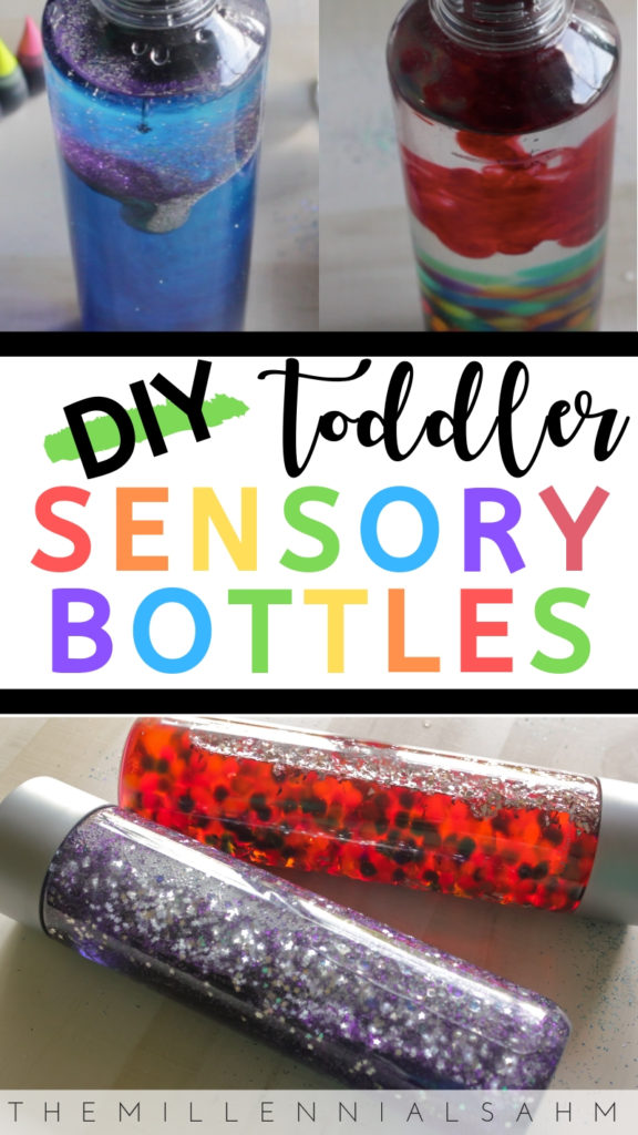 These DIY Toddler Sensory Bottles are a fun, easy craft for toddlers that encourages learning and curiosity. Learn how you can make your very own!