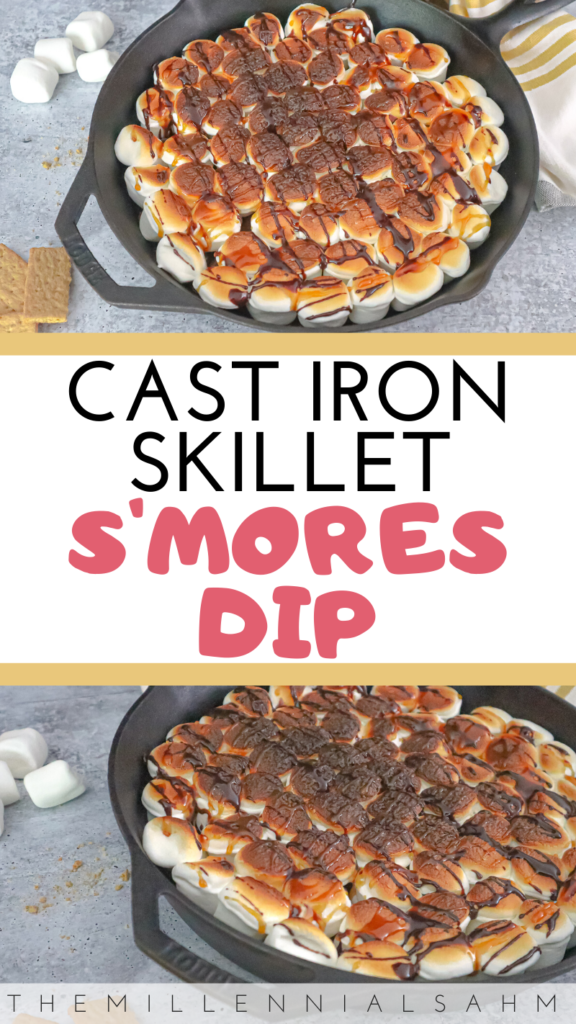 Looking for a fun twist on the classic S'more's recipe? Then check out these delicious Butterscotch Cast Iron Skillet S'mores Dip!