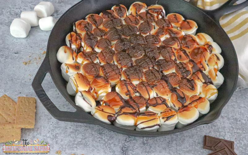 Looking for a fun twist on the classic S'more's recipe? Then check out these delicious Butterscotch Cast Iron Skillet S'mores Dip!