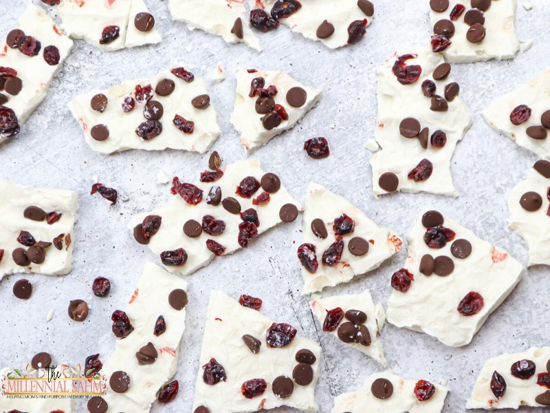 Frozen Yogurt Bark with Dark Chocolate and Cranberries is the perfect, indulgent sweet treat minus all the unnecessary added sugar.