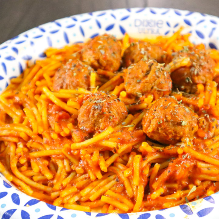 Instant Pot Cheesy Ranch Spaghetti with Meatballs