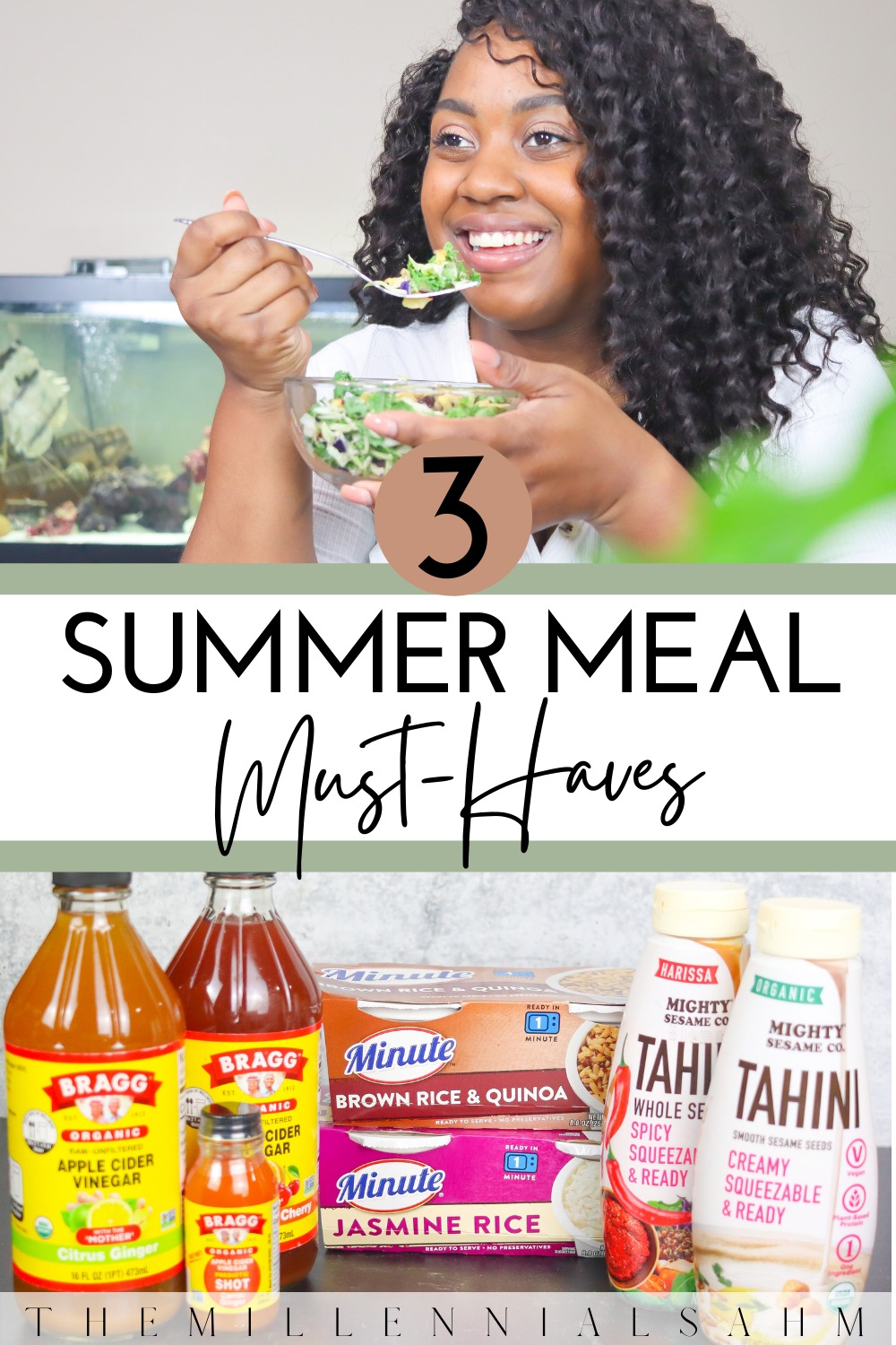 
 #ad Today I’m sharing three of my summer must-haves from @minutericeus, BRAGG, and Mighty Sesame that have helped me cut my time in the kitchen in half while continuing to eat healthy meals. #summereatsbbxx
#bragg #applecidervinegar #mightysesame #sesame #healthylifestyle #cleaneating #minuterice