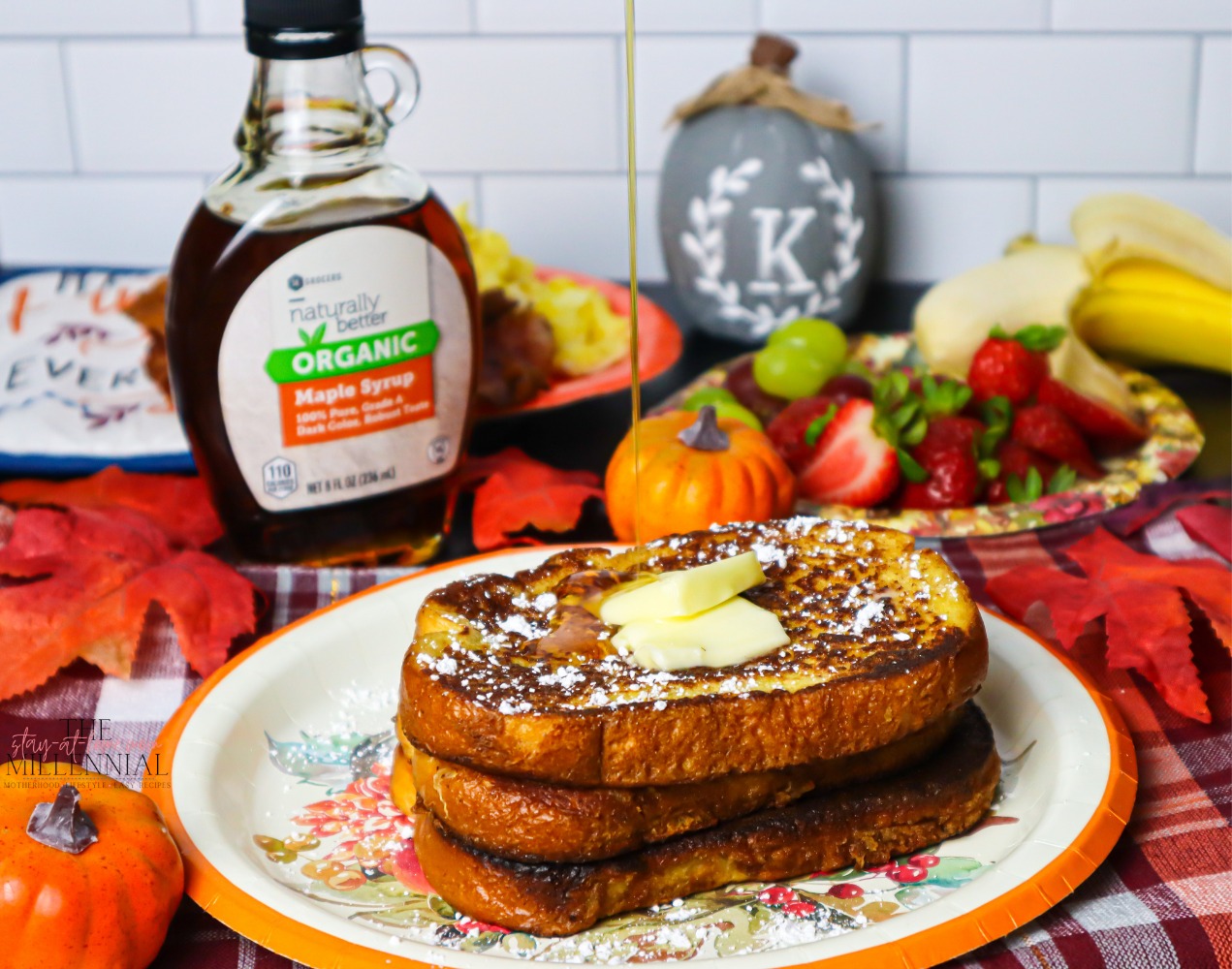 This Pumpkin French Toast is made without the pumpkin puree and is the perfect breakfast to enjoy during those cool and cozy Fall mornings.