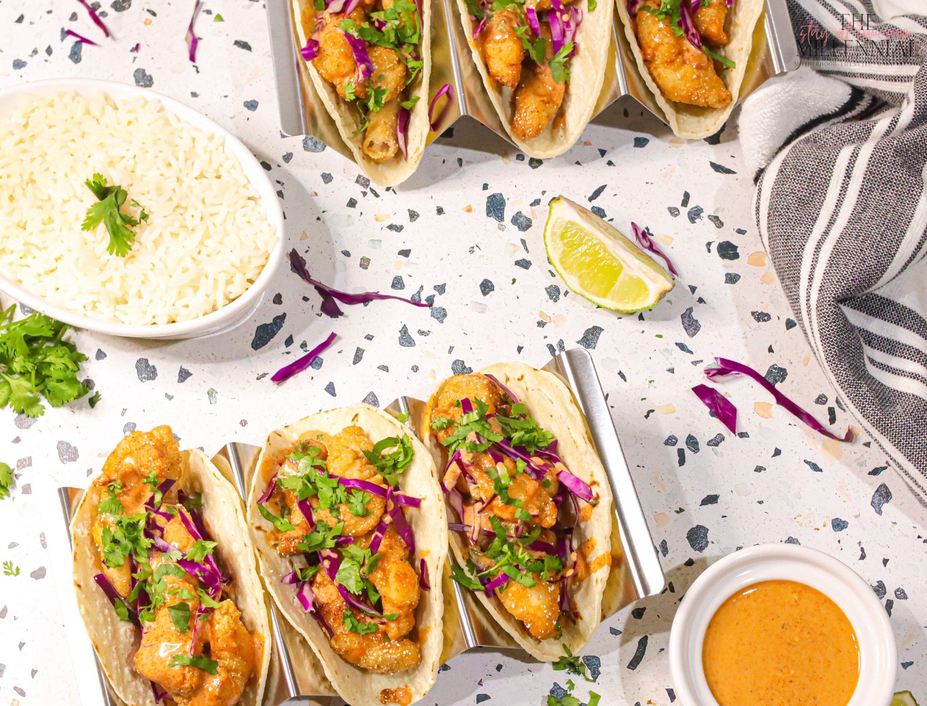 These fried catfish tacos are one of our absolute favorite go-to meals and are the perfect hearty dinner solution for any day of the week!