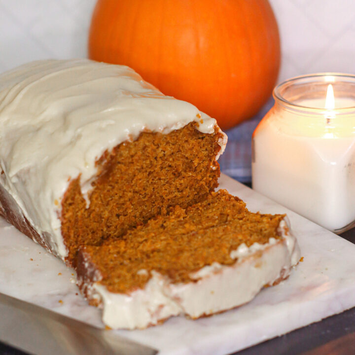 Pumpkin Bread with Cream Cheese Icing
