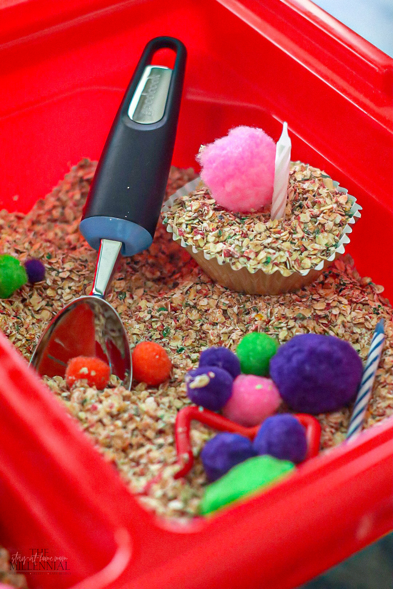 Sensory play has become a daily part of our morning routine and this cupcake bakery-themed sensory table is perfect for your little learner!