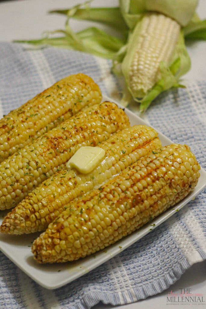 Air Fryer Corn on the Cob with honey butter is one of the easiest side dishes to make and goes with just about anything! 