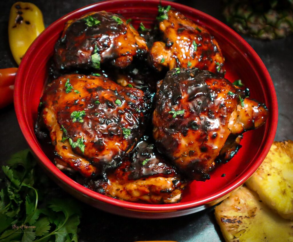 This lazy air fryer jerk chicken is quick, easy, and full of flavor making it the perfect meal to whip up on a busy weeknight.