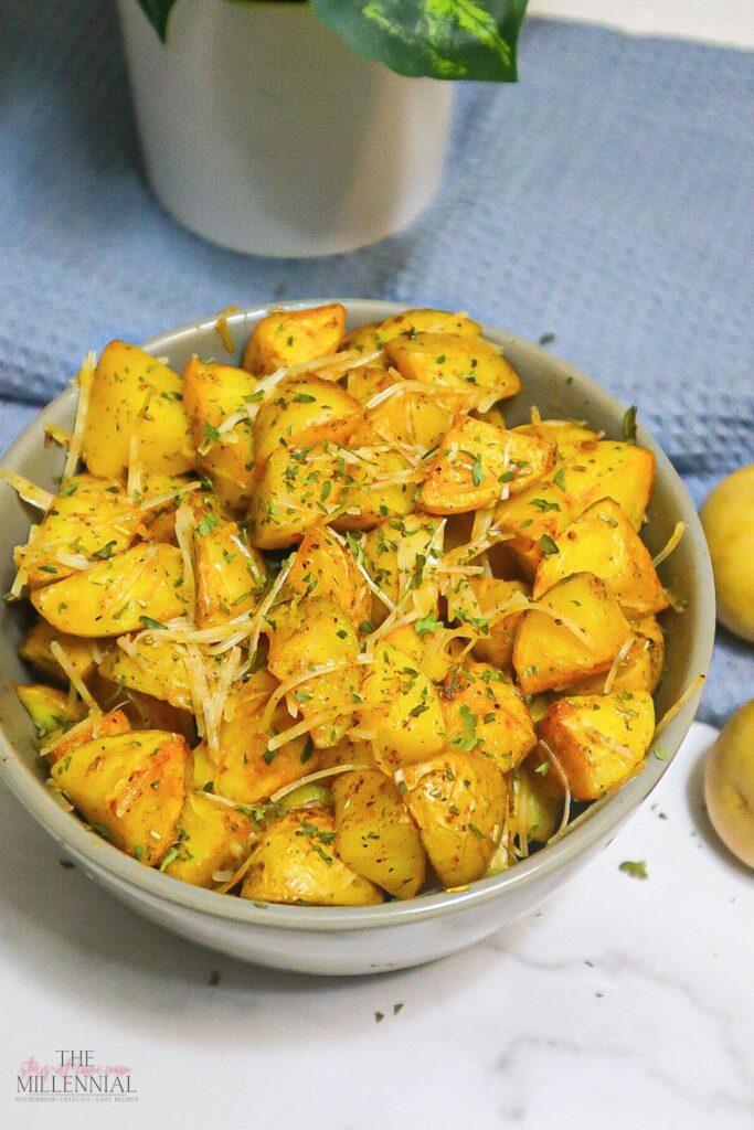 These air fryer roasted potatoes are perfectly crispy and packed with flavor making them the perfect side dish for any day of the week!