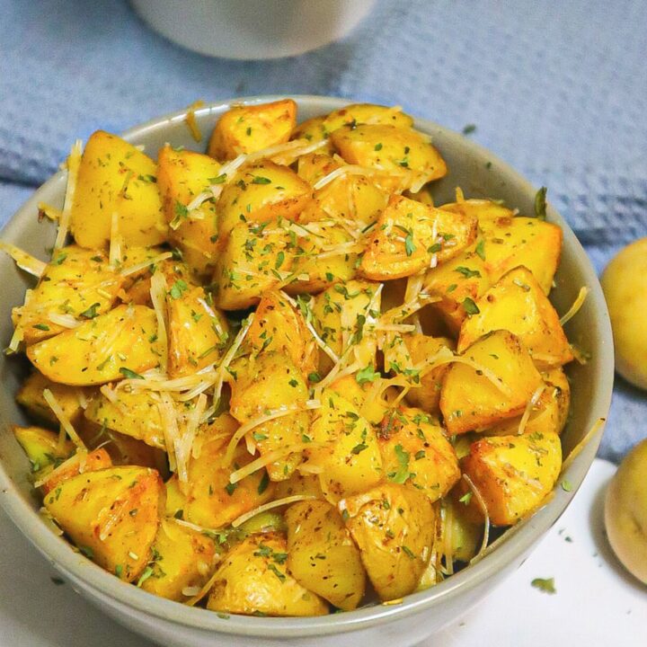 Air Fryer Roasted Potatoes with Parmesan & Rosemary