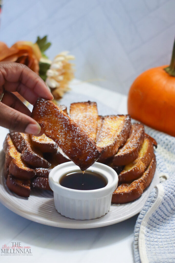 These air fryer pumpkin spice french toast sticks are perfect if you are looking for an easy, festive breakfast to enjoy this Fall.