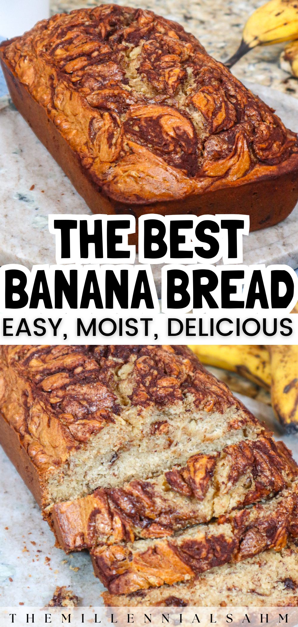 This chocolate chip banana bread is complete with a cinnamon and brown sugar topping and is super easy to make, moist, and full of flavor!